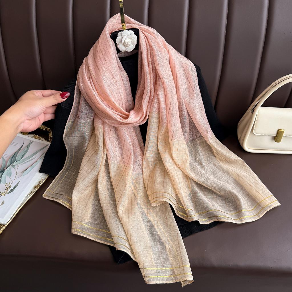 Бренд Женский шелковый шарф Женский полосатый Фуляр Женский Пашмина Шали и накидки Большого размера Шарфы Пляжное полотенце Бандана Мусульманский хиджаб