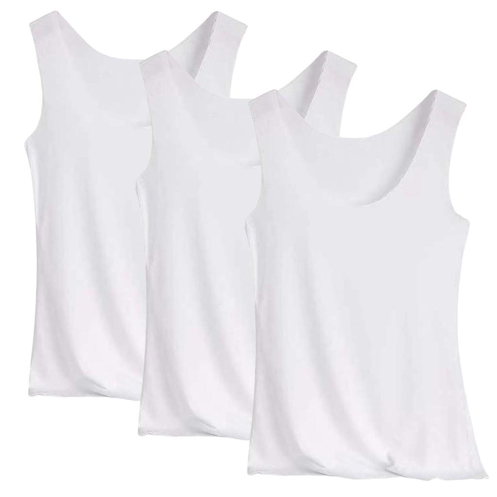 Women's Solid Color Tank Top Seamless Silk Undershirt Sleeveless Shirt