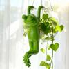 Planter Pot Frog Statue Cartoon Frog Figurine Resin Animal Sculpture Outdoor Garden Flower Pot Hugger Ornament Decoration