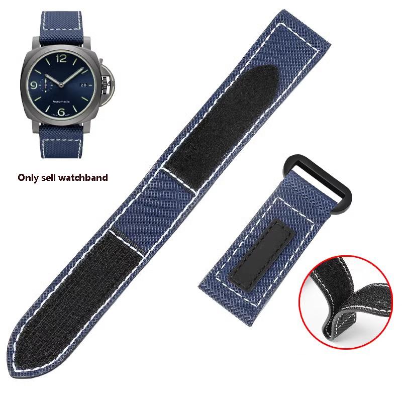 Нейлоновый холщовый ремешок для часов Panerai PAM01118/01661/441 Липкий углеродный волокно Наручный ремешок Большой размер Аксессуары для браслетов 24 мм 26 мм