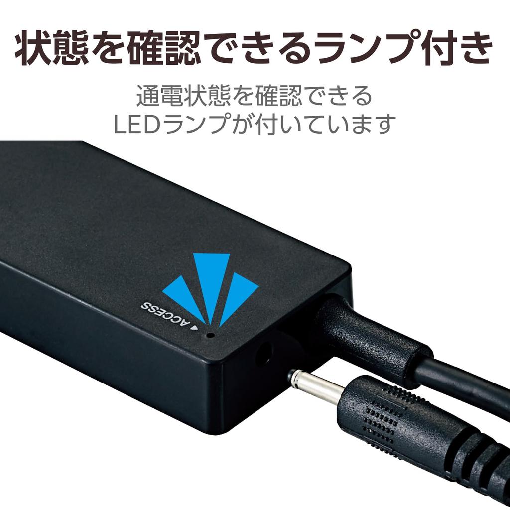 ELECOM USB 4 с AC Совместимый с Nintendo 2.0 Хаб, Порты, Адаптер, Совместимый с сетью/шиной, Switch, Черный, U2H-AN4SBK