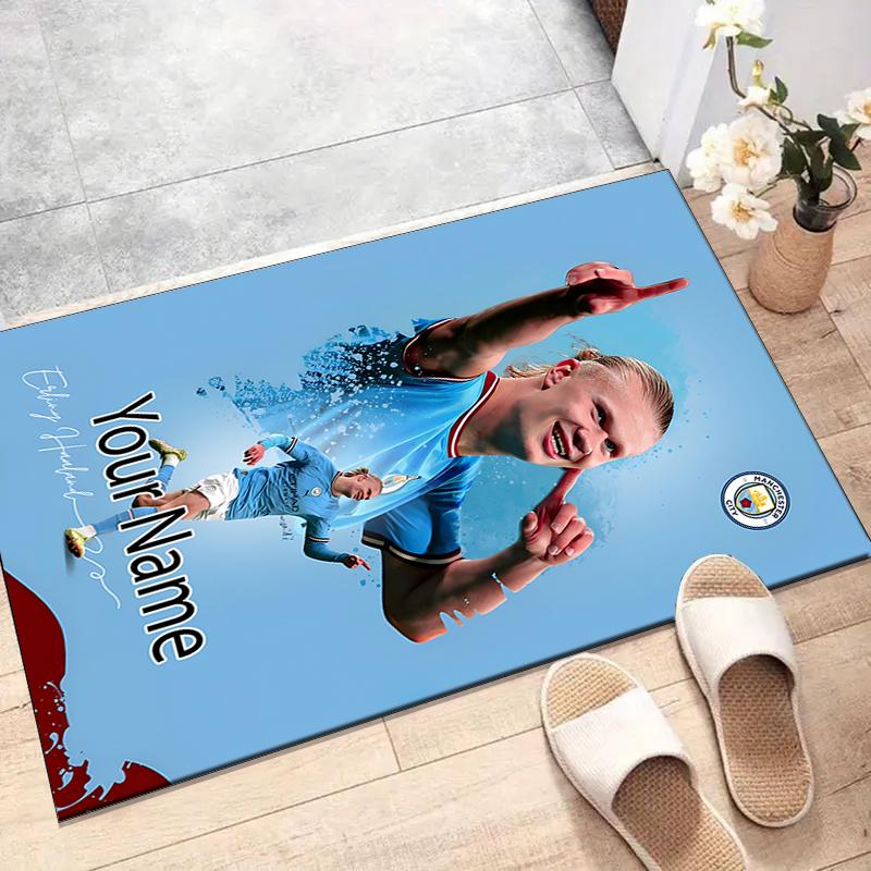 Haaland Design Area Rug Personalized Name- Non-Slip, Soft & Cozy Floor Mat for Living Room, Office - Indoor/Outdoor Carpet