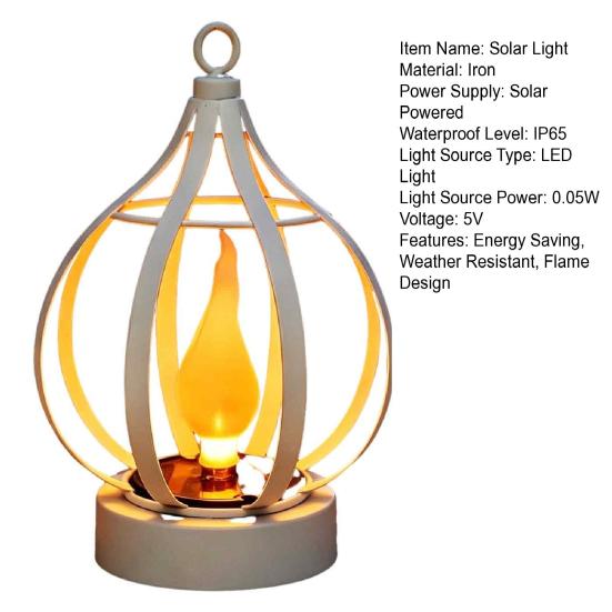 Energy Saving Exterior Porch Lamps Solar Flame Lantern, Garden Hanging Metal Outdoor Waterproof Decorative Yard Lighting Lantern for Patio Decor Rust