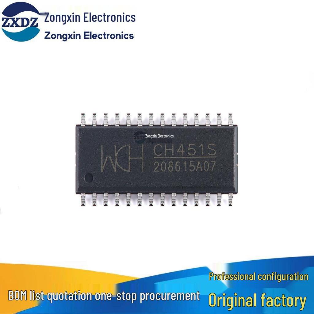 Authentic CH451S Digital Tube Driver & Keyboard Control Chip (SOP-28)