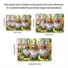 Spring Pastoral Dwarf Floor Mat Carpet, Colorful Flower Print Flannel  Thick Non-Slip for Living Room Bedroom Kitchen Decor