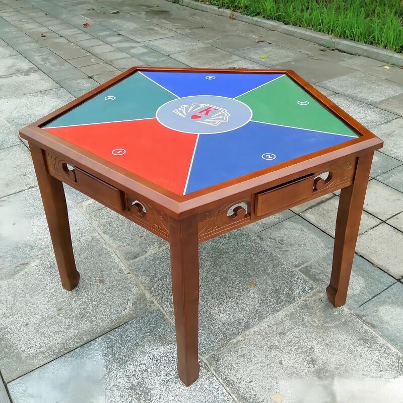 Zhan Ming Шестигранный игровой стол из массива дерева для покера и шахмат