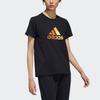 Adidas Foil Print Round Neck Sports Tee Women Tops Black GP0701