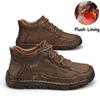 Men's High-top Casual Shoes Handmade Plush Shoes Casual Shoes Autumn and Winter Plus Size 39-48
