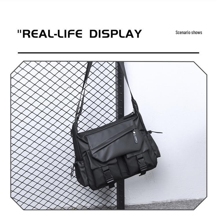 Модная универсальная мужская сумка кроссбоди: Текстура кожи, Рабочий стиль, Большая вместимость