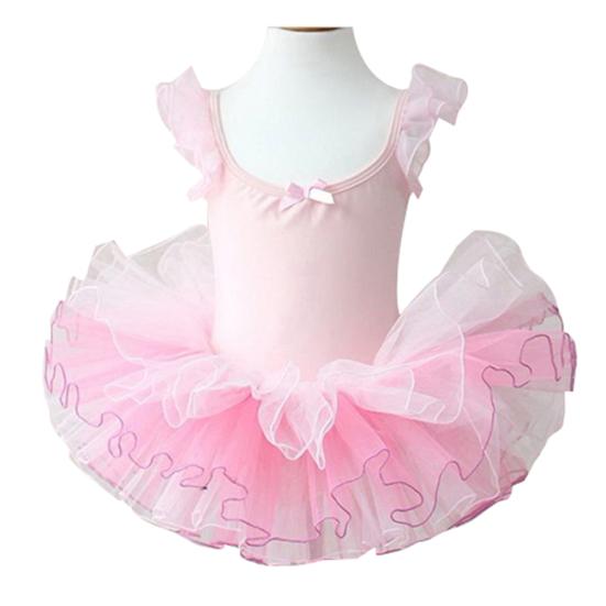 Girls Kids Fashion Ballet Tutu Children Pink Bow Stage Wear Clothes Dance Dress