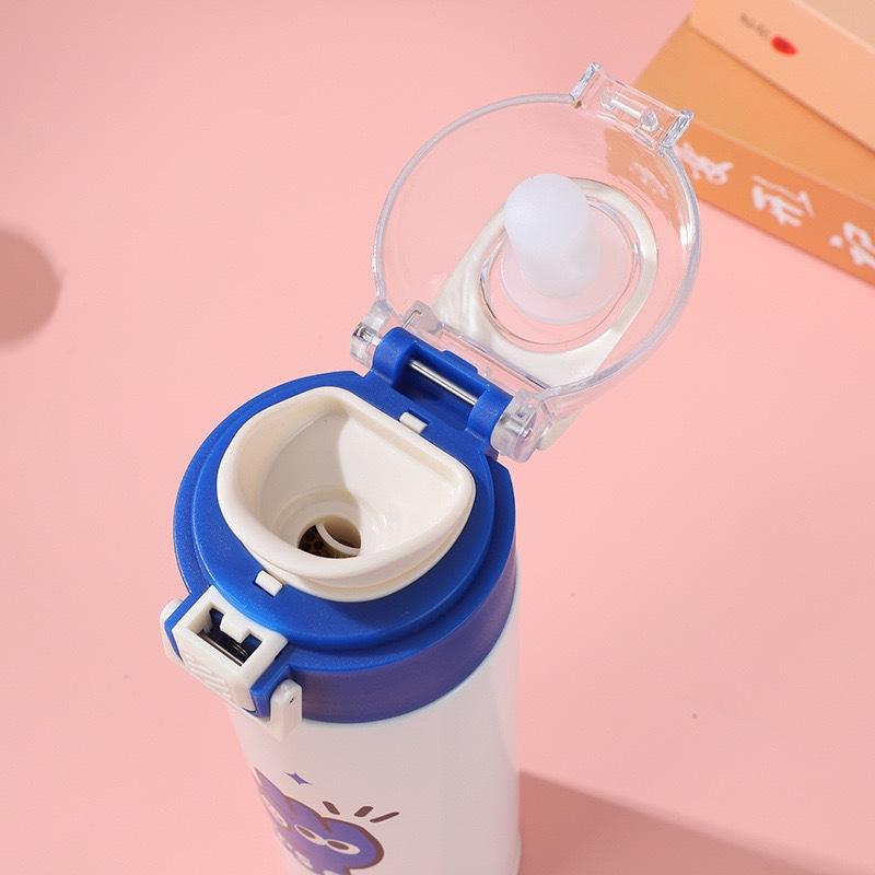 Бутылка для воды утолщенная 111 с двойным питьем, откидная крышка, вакуумная, с двойными стенками, термокружка, портативная бутылка для воды, подарочная кружка