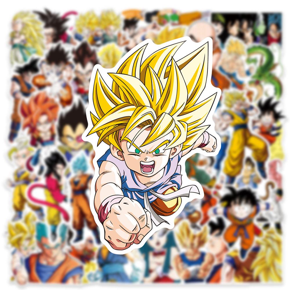 10/30/50 шт. Крутые наклейки Son Goku Аниме Dragon Ball Мультяшные наклейки Super Saiyan для телефона, ноутбука, чемодана, граффити, наклейки для упаковки