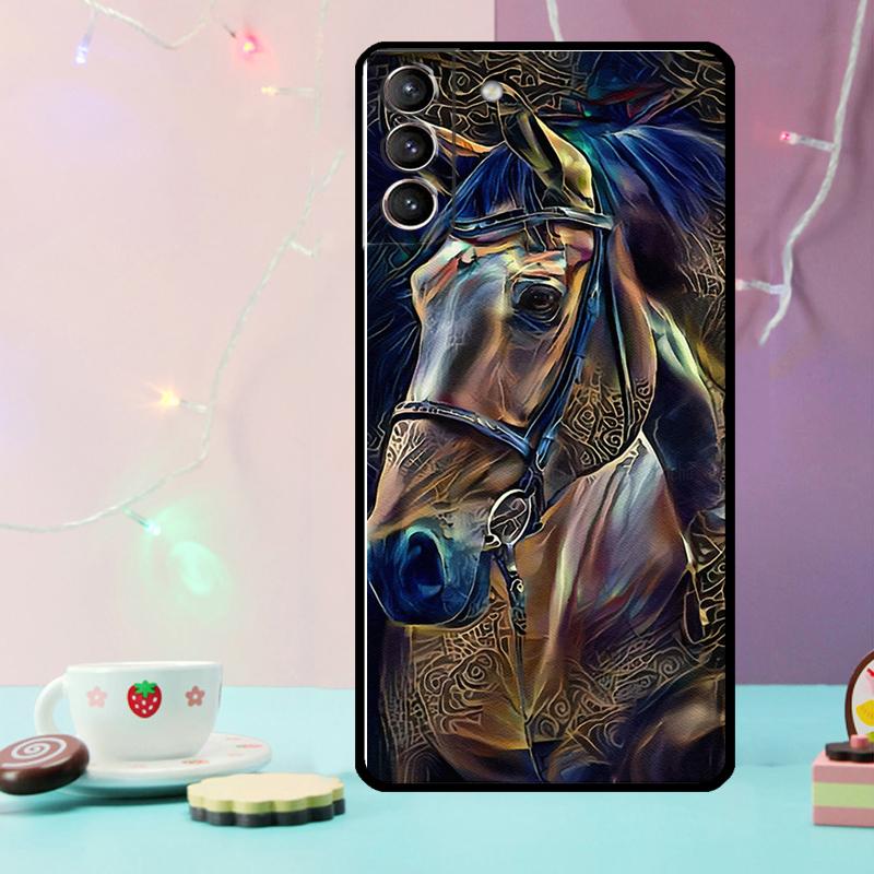 Художественный чехол для телефона с рисунком лошади для Samsung Galaxy S24 S25 Ultra S21 S22 S23 Ultra S9 S10 S20 Plus S25 FE