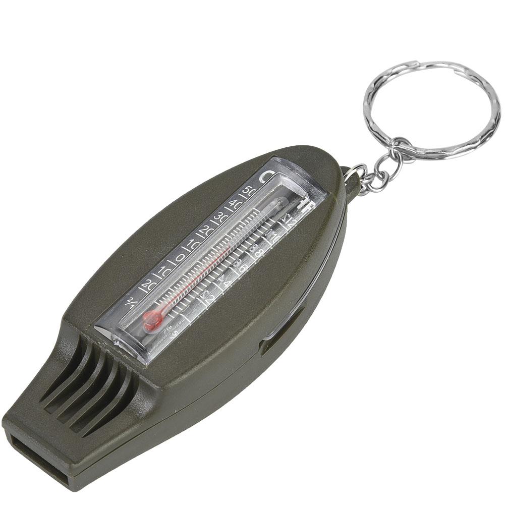 Портативный многофункциональный свисток 4 в 1 с компасом, лупой, термометром для выживания на открытом воздухе