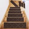 1 Piece Removable Self-Adhesive Anti-Slip Stair Mat Gray Washable Fabric Safety Pad with Non-Slip Backing for Wooden Stairs