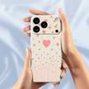 For iPhone 17 Pro Case Pink Love Pattern Printing Straight Edge TPU Phone Back Cover