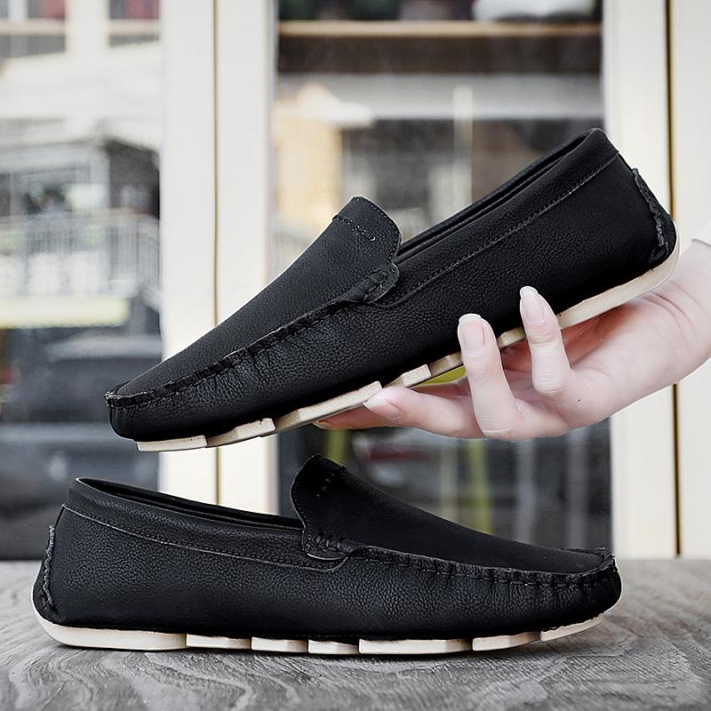 Обувь из натуральной кожи больших размеров, мужские лоферы, удобная повседневная обувь, мужские мокасины на плоской подошве, мужская обувь