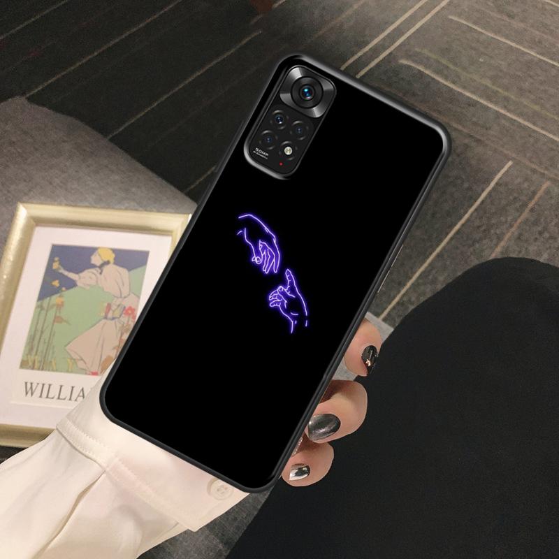 Фиолетовый чехол с неоновой подсветкой для Redmi Note 12 Pro 8 9 10 11 Pro Note 12S 11S 10S 9S 8T Redmi 12C 10C 10A 9C