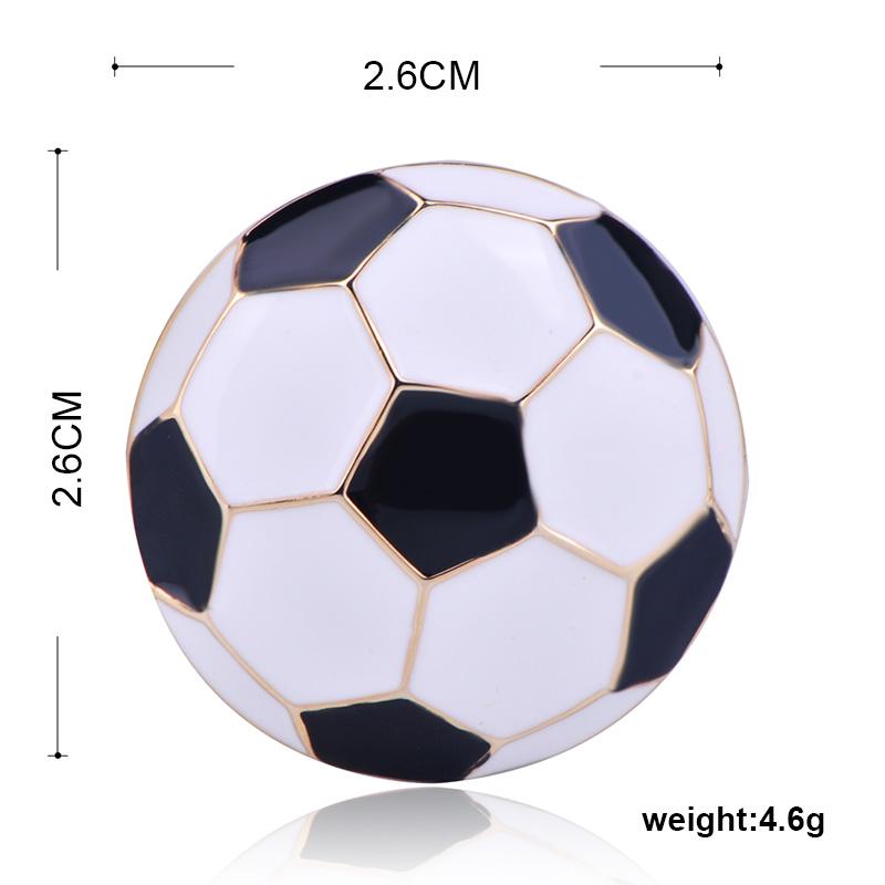 Blucome Cute Soccer Football Shape Brooch Gold Color Enamel Brooches Jewelry Pins Girl Boy Christmas Gifts Scarf Hat Accessories