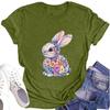Women's Fashion Round Neck Short Sleeve T-Shirt Easter Printed Casual Top