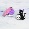 Эмалевая брошь премиум-качества с изображением ведьминских инструментов, черепа, кошки для Хэллоуина