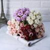 Rose Artificial 12head Bouquet Silk Flowers Wedding Party Home Decoration
