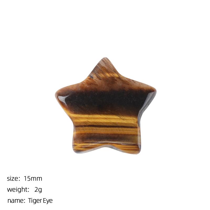 3Pcs Natural Stone Carved Five-pointed Star Figurine 15×15mm Polished Mini Crystal Star Ornament For Reiki Healing DIY Craft Jewelry Making