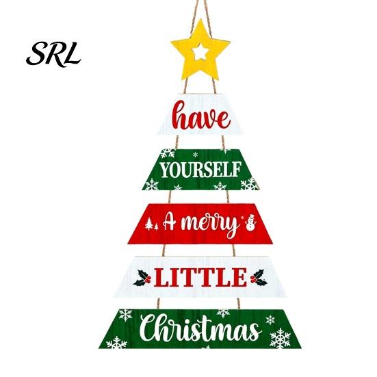 Indoor Outdoor Festive Wall Decor Rustic Wooden Hanging Pendant for Christmas Holiday Home Door, Decorative Atmosphere Art Sign Ornament with