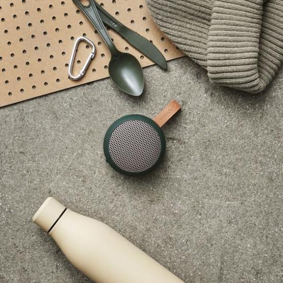 aGO II Shady Green Wireless Portable Speaker Charging IPX5 Level Waterproof Design Scandinavian Design from Denmark SDGs Sustainable Gift []KREAFUNK