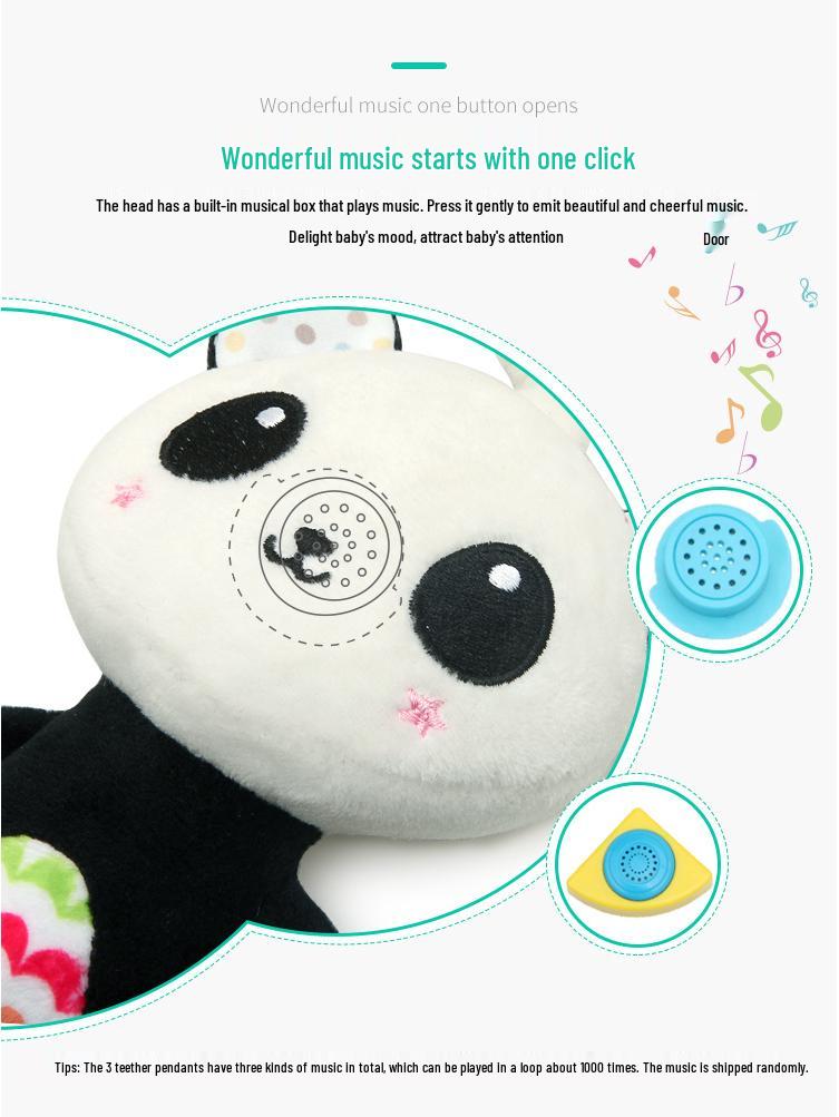 Детская музыкальная плюшевая игрушка-подвеска с прорезывателем в виде мишки и зайчика - Многофункциональная развивающая подвесная игрушка для кроваток и автокресел