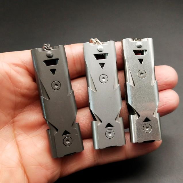In-Stock Stainless Steel Dual-Tube High-Frequency Survival Whistle