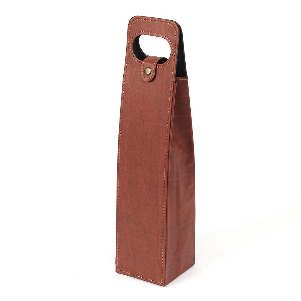 Кожаная переноска для вина (коричневый) Подарочный мешок для вина