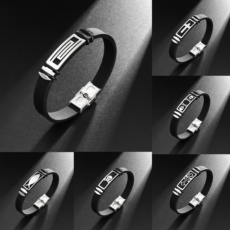 Готический титановый стальной браслет-манжета с застежкой для мужчин и женщин, крутые украшения для рук, простой черный браслет, праздничный подарок, аксессуары для браслета