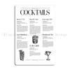 Коктейльная карта Классический Постер с Коктейлями от Pocket Cocktails Металлическая Вечеринка Домашние Таблички Индивидуальное Создание Жестяной Знак Постер