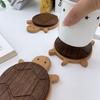 Wooden Turtle Coaster Heat Resistant Placemat for Drinks Anti-Scalding Pot Mat Reusable Table Mat Creative Party Accessory