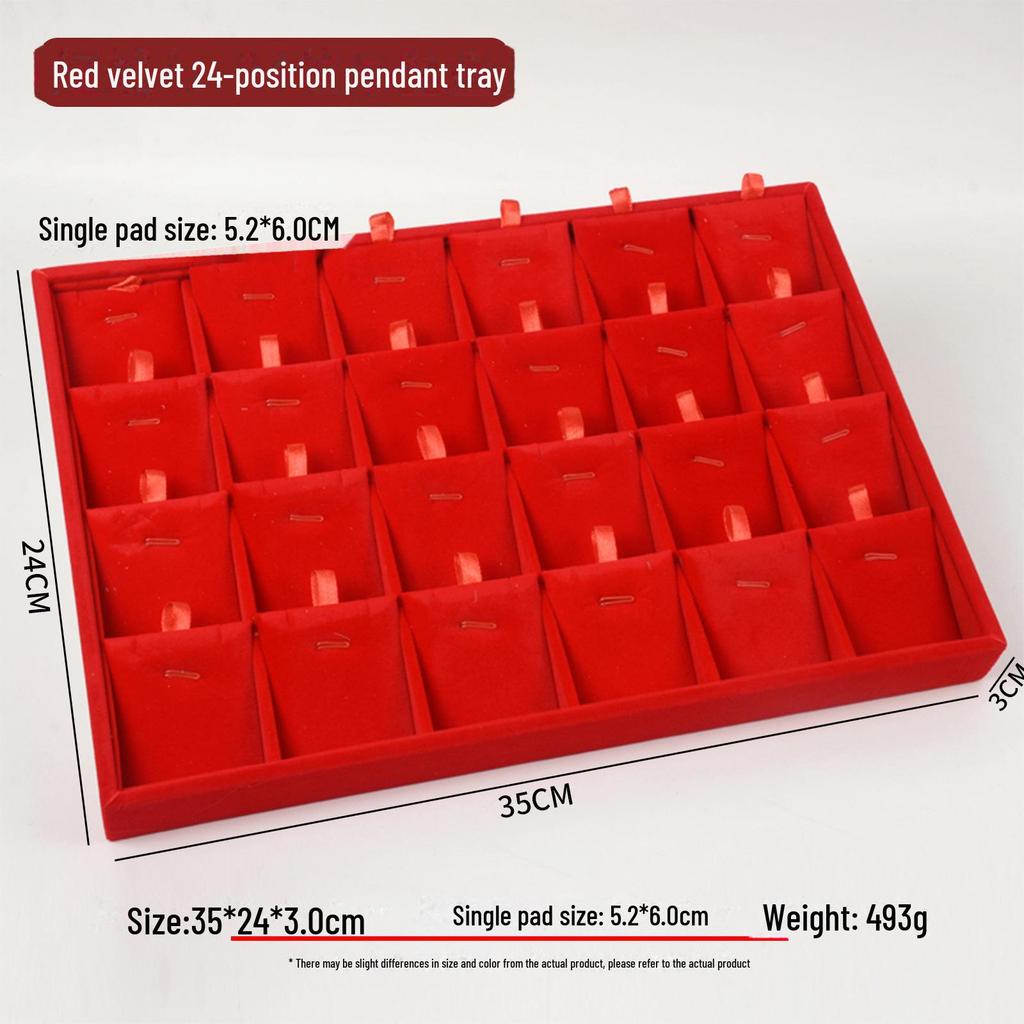 Подставка для ювелирных изделий из красного бархата с золотым кольцом для ожерелий, браслетов и подвесок - Бесплатная доставка