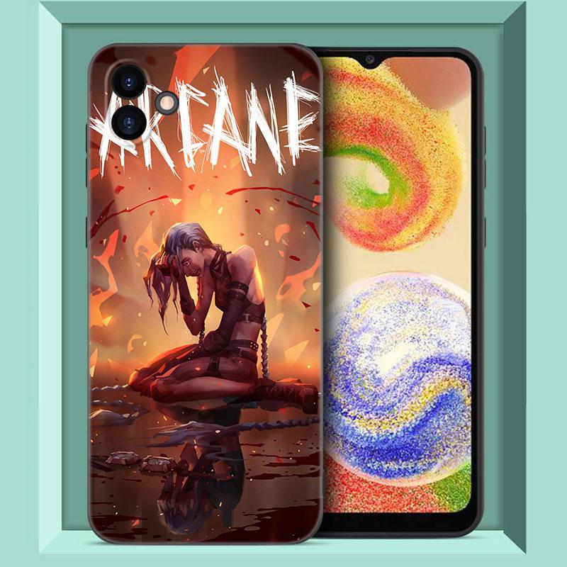 Arcane Jinx аниме черный силиконовый чехол для телефона Samsung Galaxy A01 A03 Core A04 E A02 A05 A10 A20 A21 A30 A50 S A6 A8 Plus A7