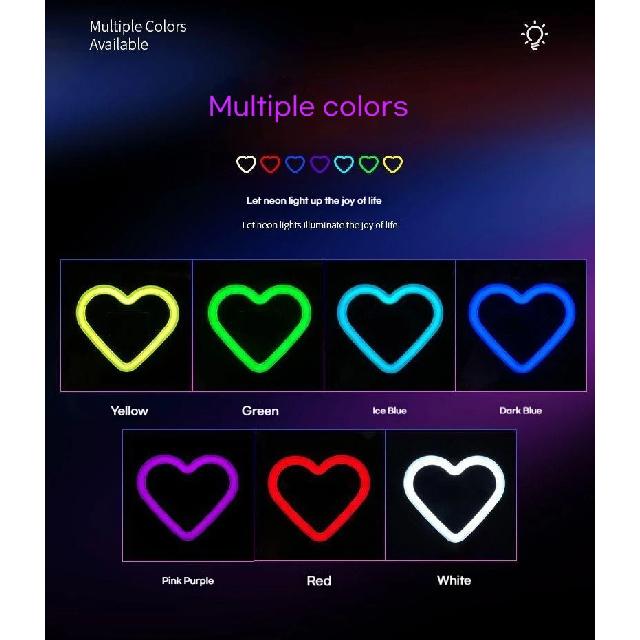 Car Heart-shaped Lights Solar-powered Decorative Lights Colorful LED Warning Lights Triangular Window and Rear Window Decorat