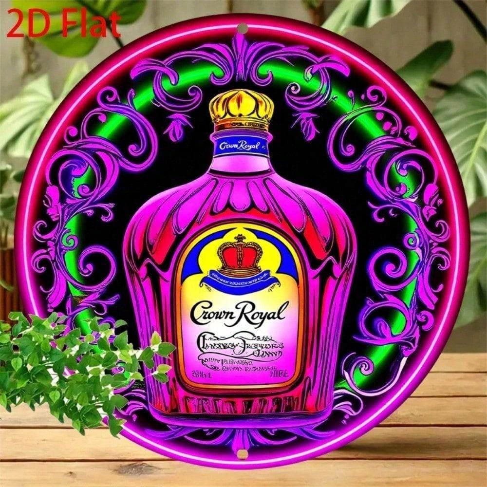 Неоновая вывеска Crown Royal Алюминиевая металлическая настенная art HD-печать Водонепроницаемая Пылезащитная Декор для домашнего бара