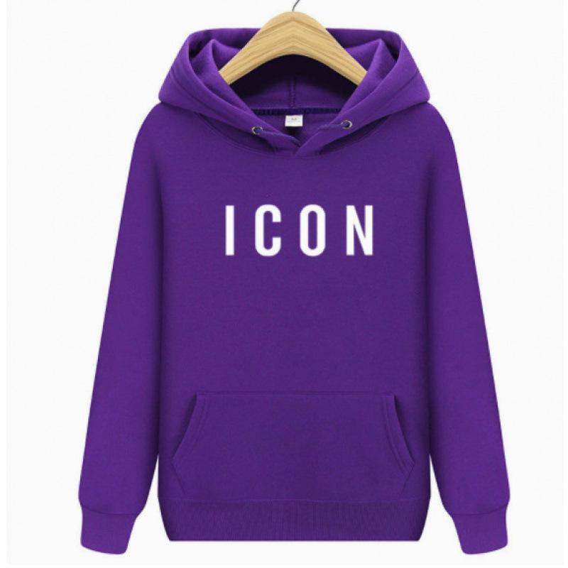 Удобный свитер с капюшоном и буквой ICON свободный топ свитер мужской