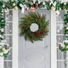 Christmas Wreath for Front Door Artificial Pine And Red Berry Greenery Decor Indoor Outdoor Holiday Hanging Decoration