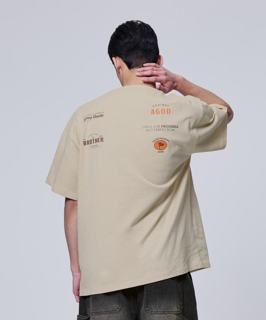 AGOD Racing Short Sleeve T-Shirt [Light Beige]