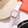Women Watch/Stylish Square Dial Crystal Silicone Dial