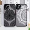 Чехол для телефона с черным кружевным цветочным узором Мандала для Samsung Galaxy S25 S24 S23 Ultra S22 Plus S21 FE 5G Ударопрочный Жесткий Чехол Coque