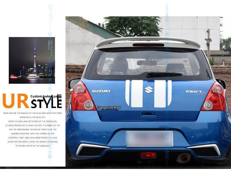 Задний спойлер для Suzuki Swift 06-16: АБС-пластик, Без сверления, Аэродинамический дизайн, Окрашенный.