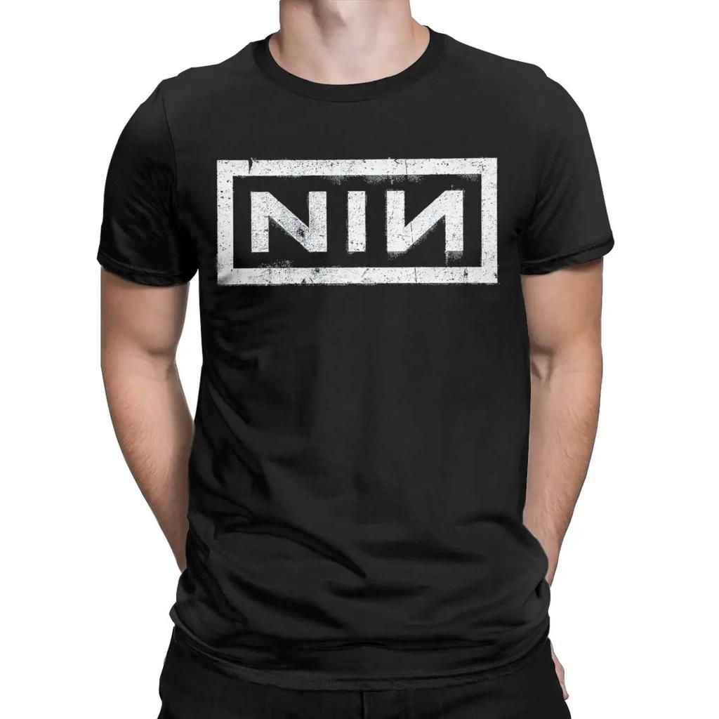 Футболка NIN Retro Logo Nine Inch Nails, мужская модная хлопковая футболка с круглым вырезом и коротким рукавом, идея для подарка, одежда