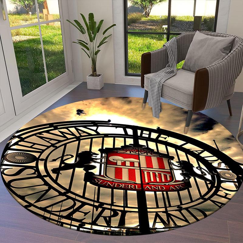 Sunderland AFC Round Area Rug,Carpet Rug for Living Room Bedroom Sofa Playroom Decor,Non-slip Floor Mat