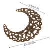 50Pcs/Lot 38X42Mm Gold Color/Silver/Bronze Metal Filigree Moon Slice Charms Base Settings Jewelry Diy Components