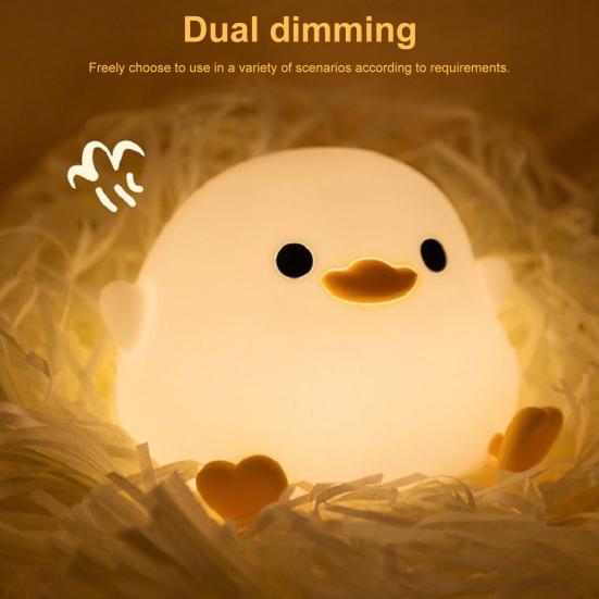 Ночник «Утка» с регулируемой яркостью, мягкое освещение, без мерцания, перезаряжаемый, очаровательный внешний вид, светодиодный прикроватный светильник с изображением утки из мультфильма