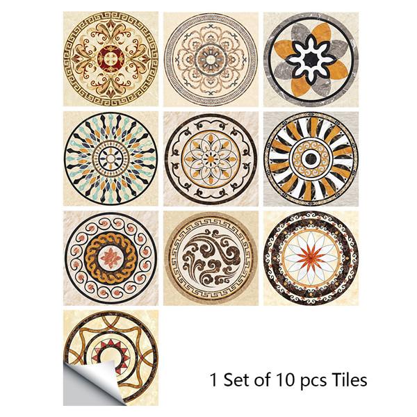 10x10/15x15/20x20/30x30cm PVC Flower Tile Tiles Decals Waterproof Wall Sticker Bathroom Sticker Kitchen Decoration